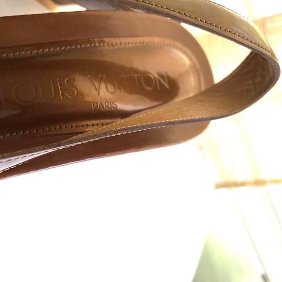 Louis Vuitton - Brown Leather Slingback Heels - Picture 6 of 10